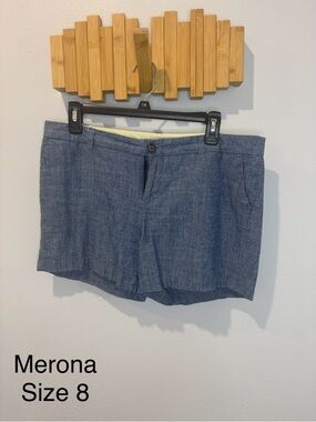 Merona Blue Linen-Blend Women’s Shorts
